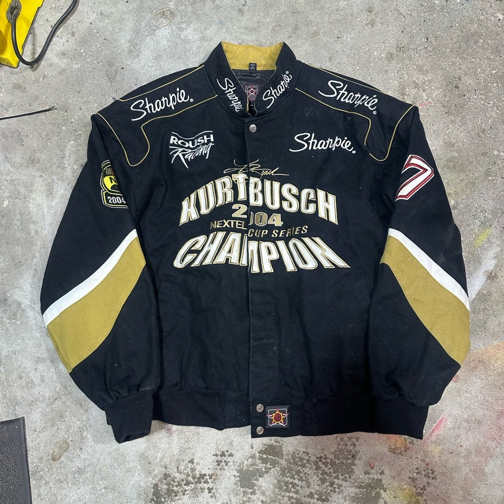 Kurt Busch Champion Black and Gold NASCAR Jacket